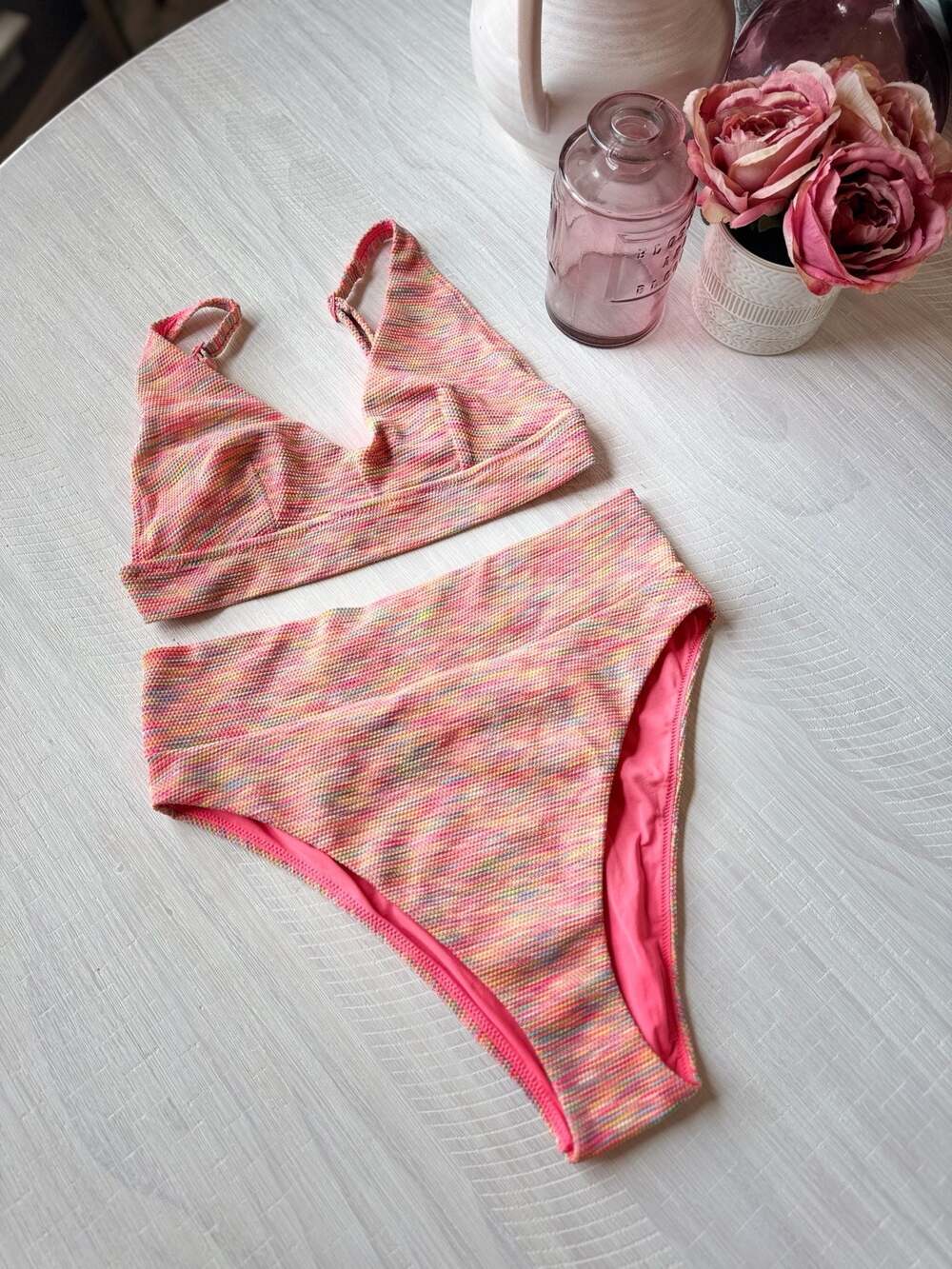 Aerie Scoop Bikini Top M & High Cut Cheeky Bikini Bottom L Set